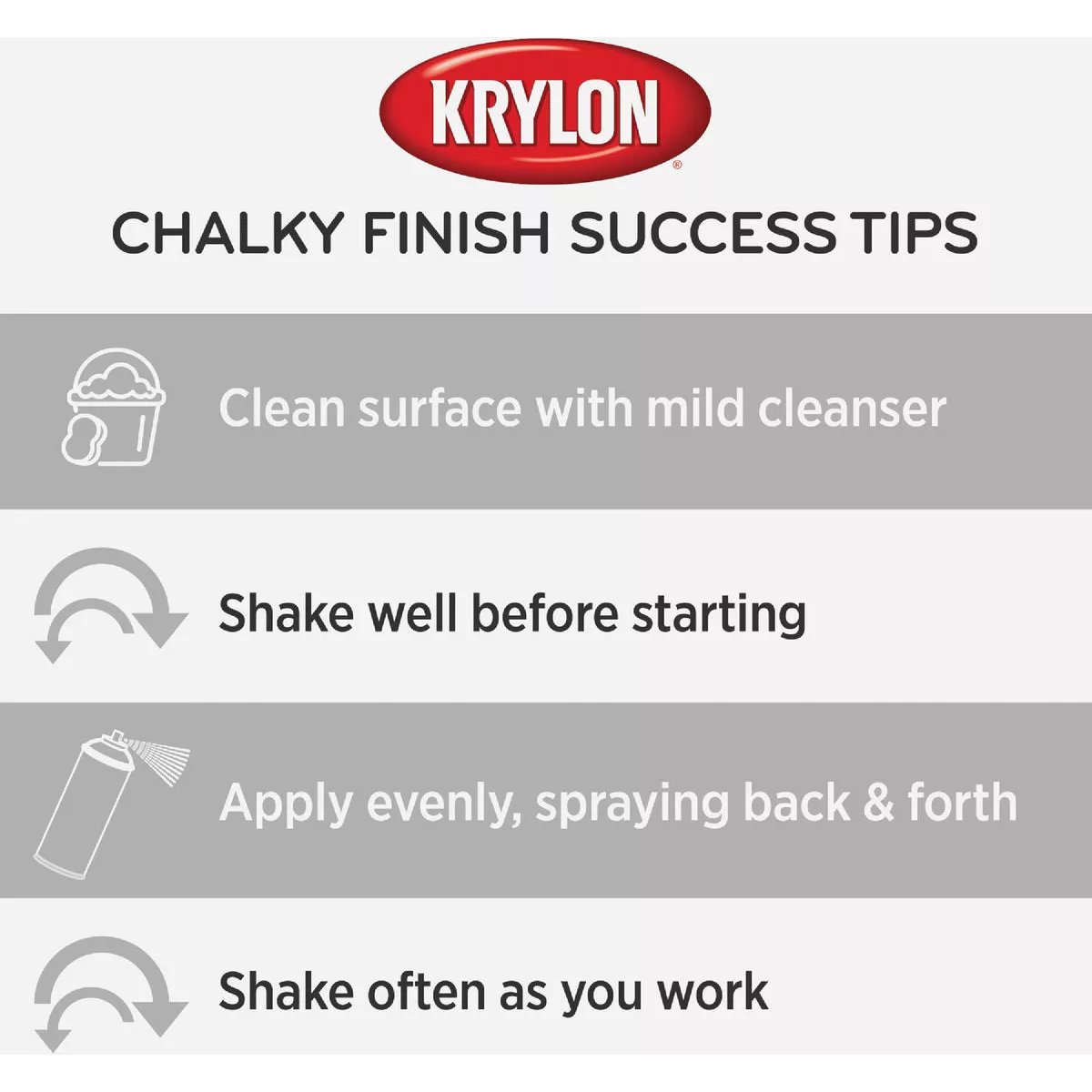 Krylon CHALKY FINISH 12 Oz. Ultra Matte Chalk Spray Paint, Misty Gray - photo 8