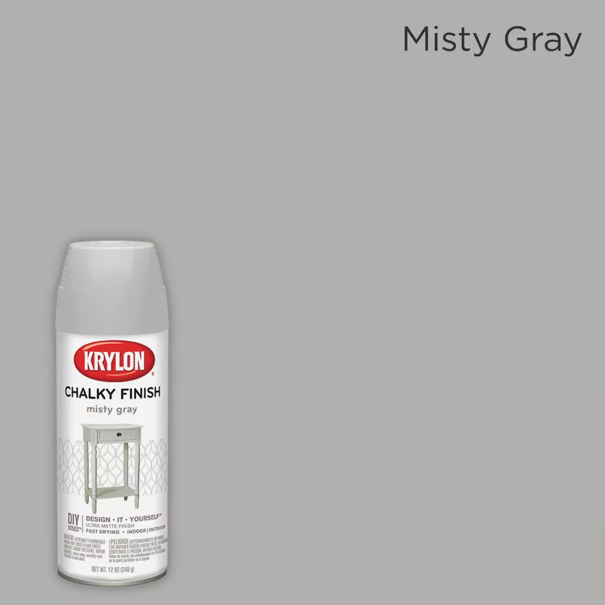 Krylon CHALKY FINISH 12 Oz. Ultra Matte Chalk Spray Paint, Misty Gray - photo 7
