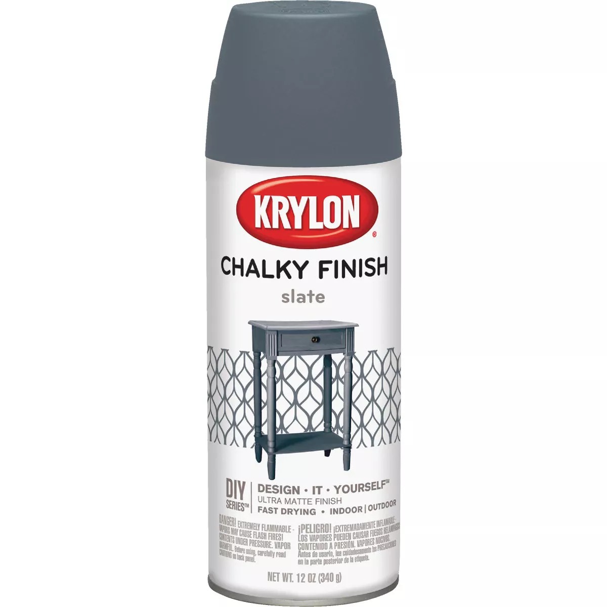 Krylon CHALKY FINISH 12 Oz. Ultra Matte Chalk Spray Paint, Slate