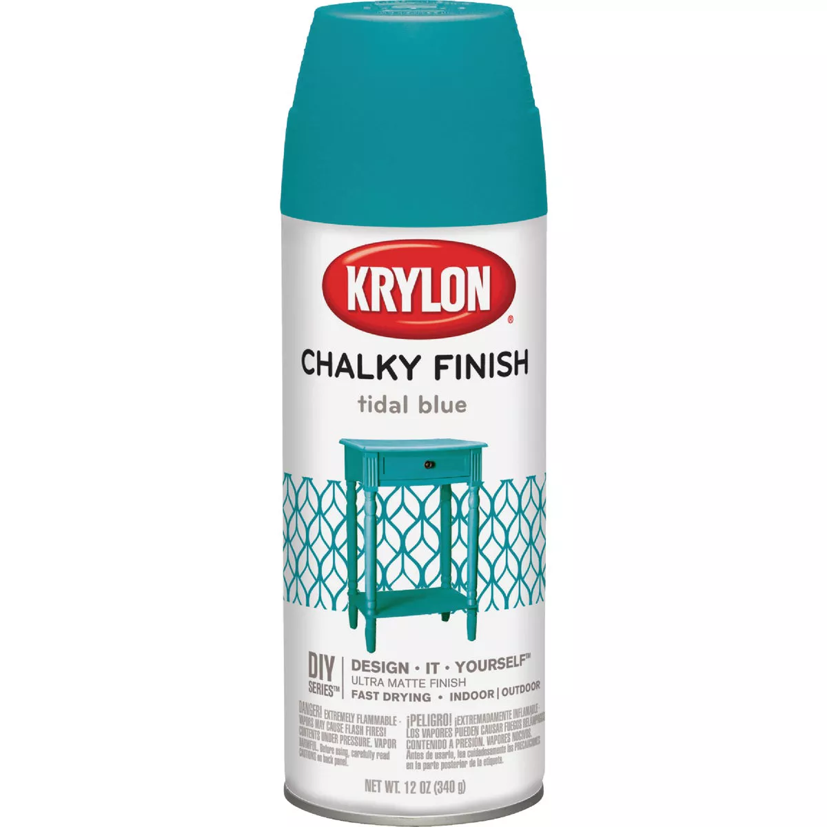 Krylon CHALKY FINISH 12 Oz. Ultra Matte Chalk Spray Paint, Tidal Blue