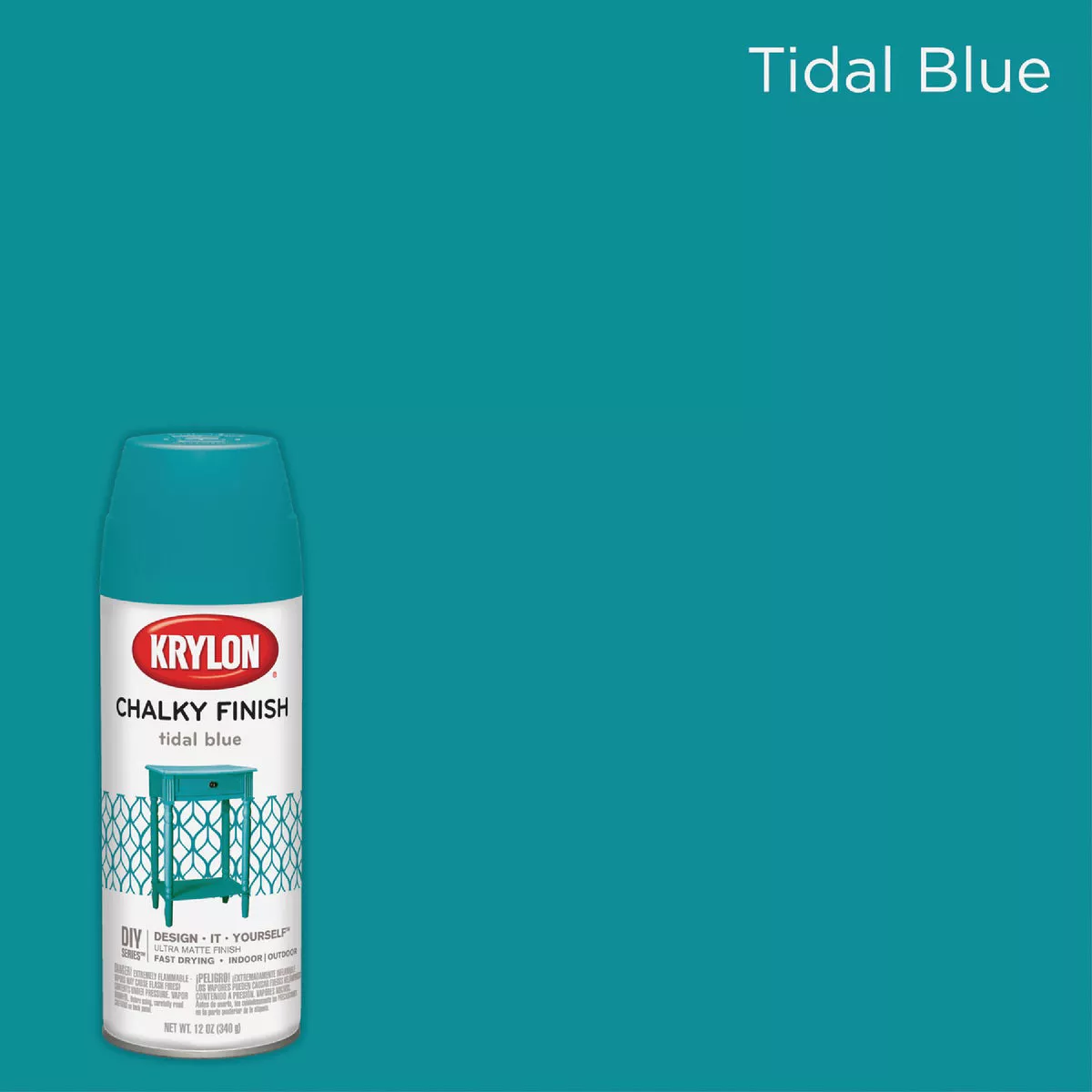 Krylon CHALKY FINISH 12 Oz. Ultra Matte Chalk Spray Paint, Tidal Blue - photo 2