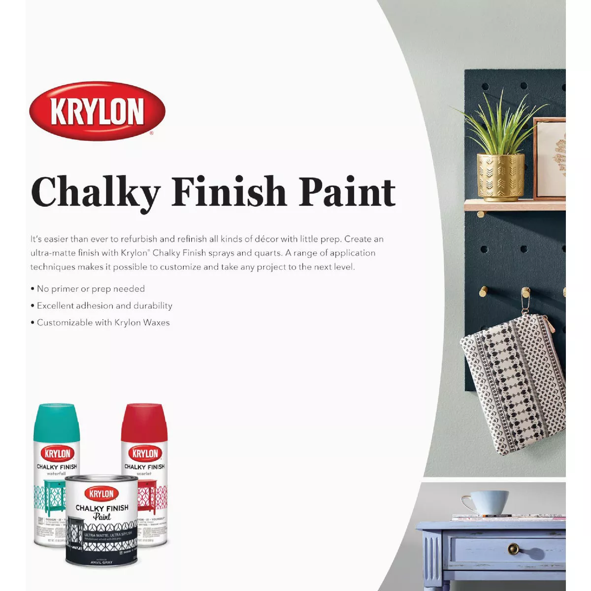 Krylon CHALKY FINISH 12 Oz. Ultra Matte Chalk Spray Paint, Wheat - photo 3