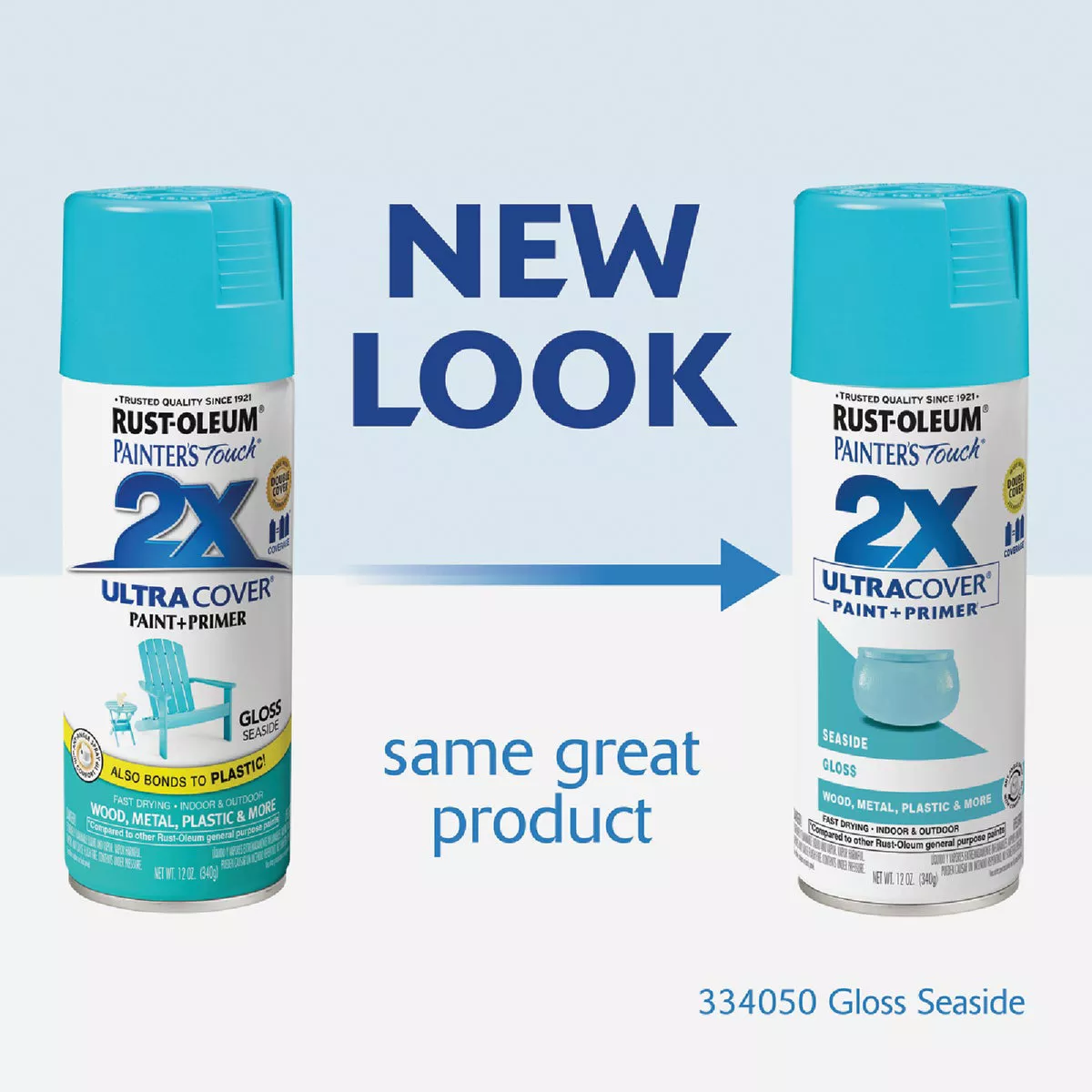 Rust-Oleum Painter's Touch 2X Ultra Cover 12 Oz. Gloss Paint + Primer Spray Paint, Seaside - photo 2