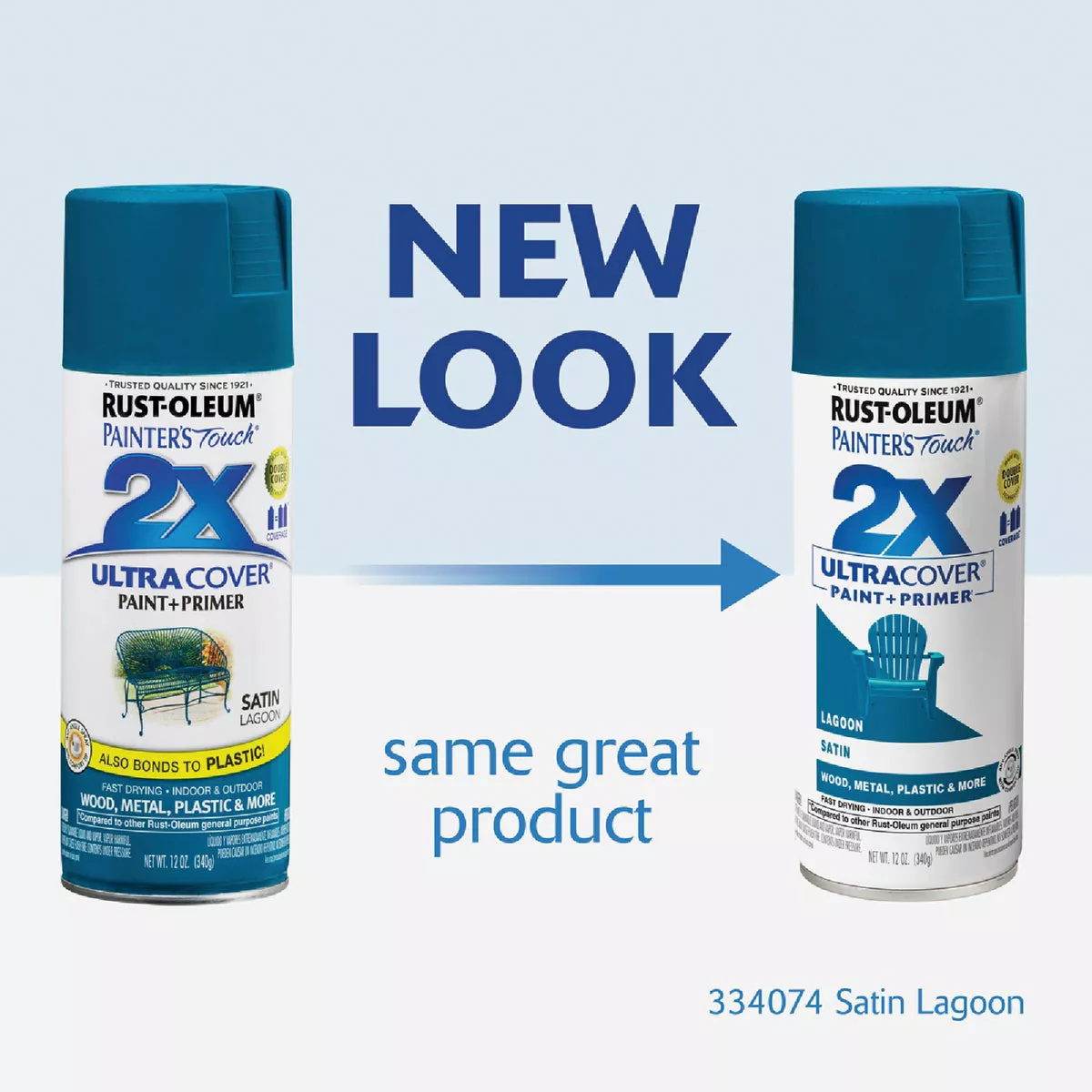 Rust-Oleum Painter's Touch 2X Ultra Cover 12 Oz. Satin Paint + Primer Spray Paint, Lagoon - photo 2