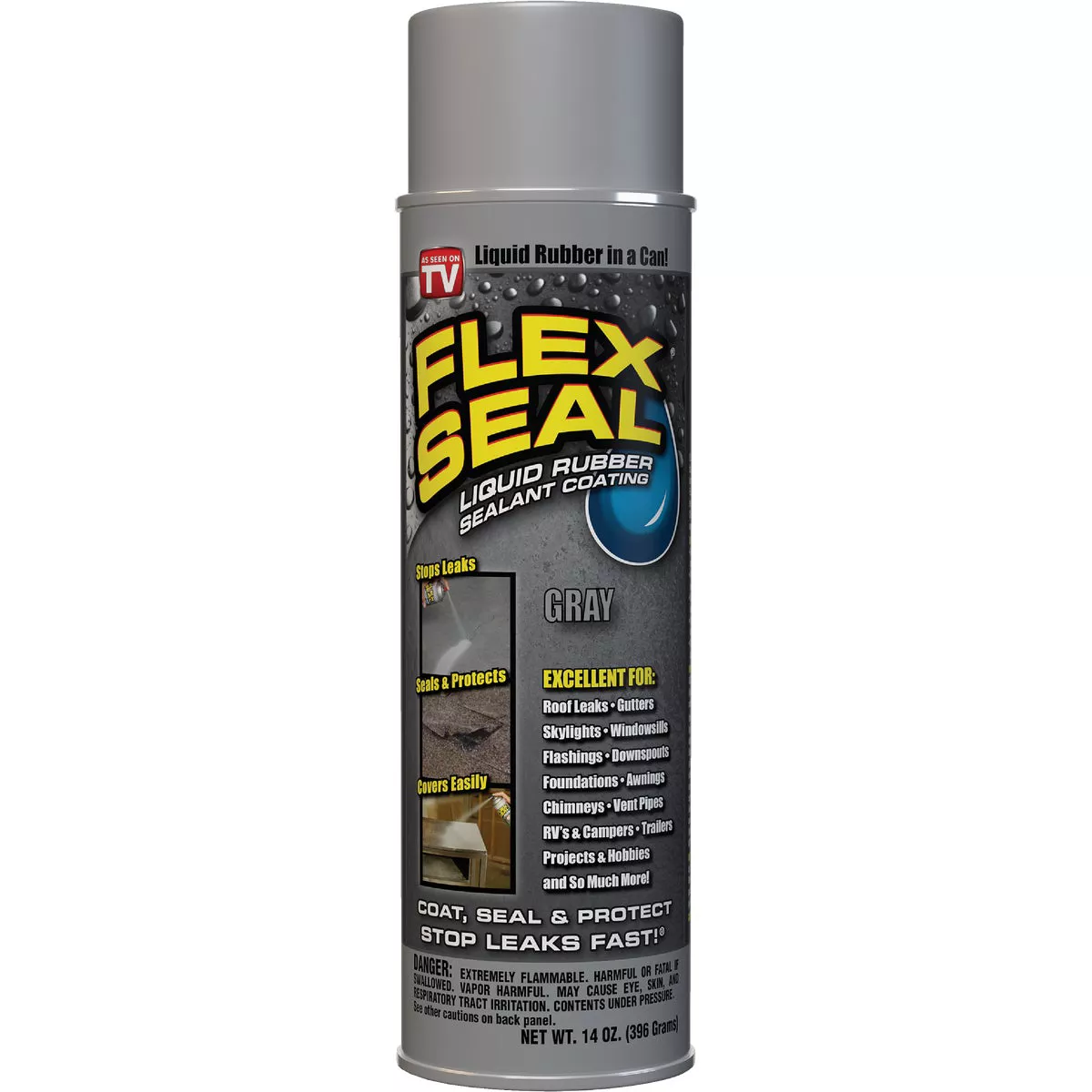 FLEX SEAL 14 Oz. Spray Rubber Sealant, Gray