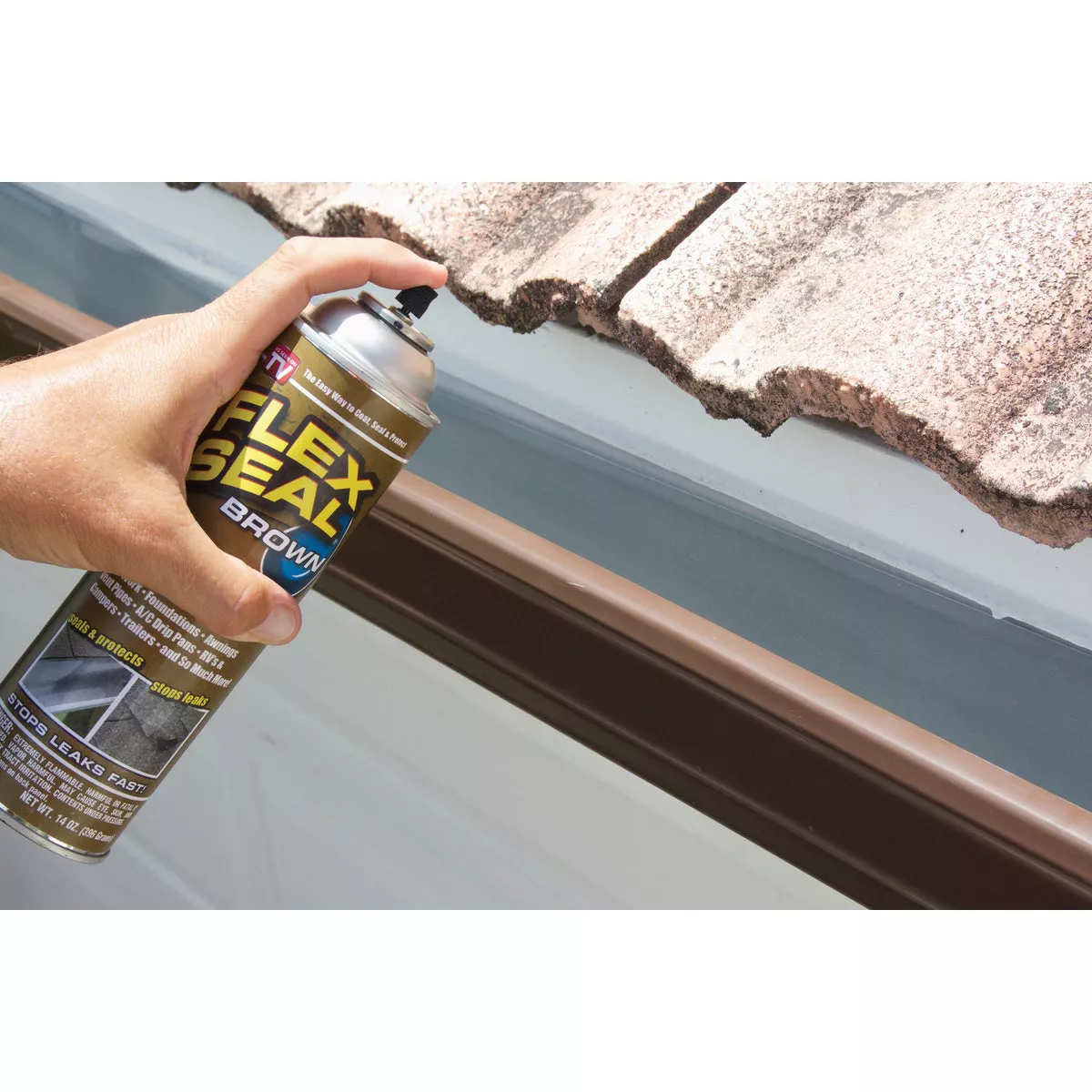FLEX SEAL 14 Oz. Spray Rubber Sealant, Brown - photo 3
