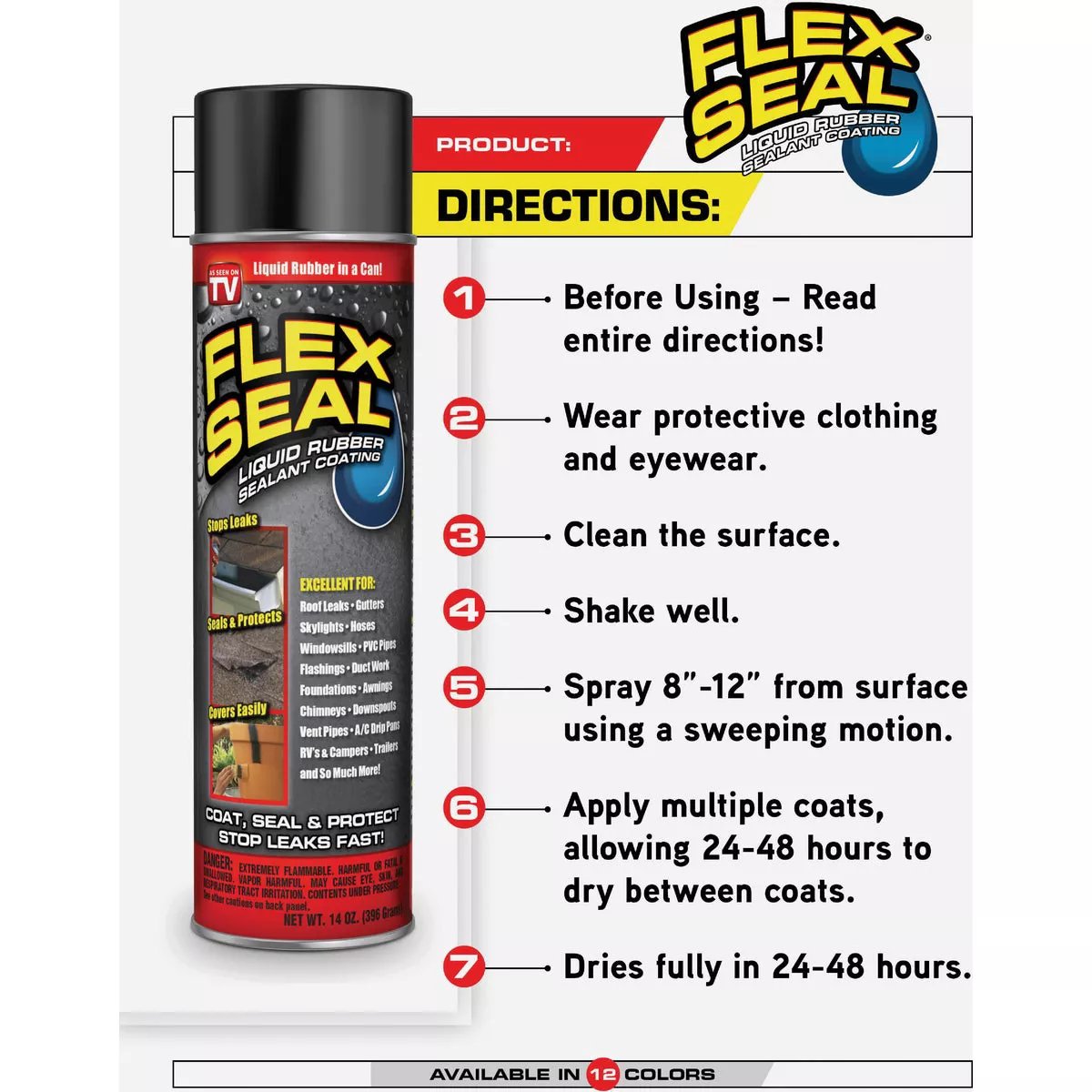 FLEX SEAL 14 Oz. Spray Rubber Sealant, Terra Cotta - photo 5