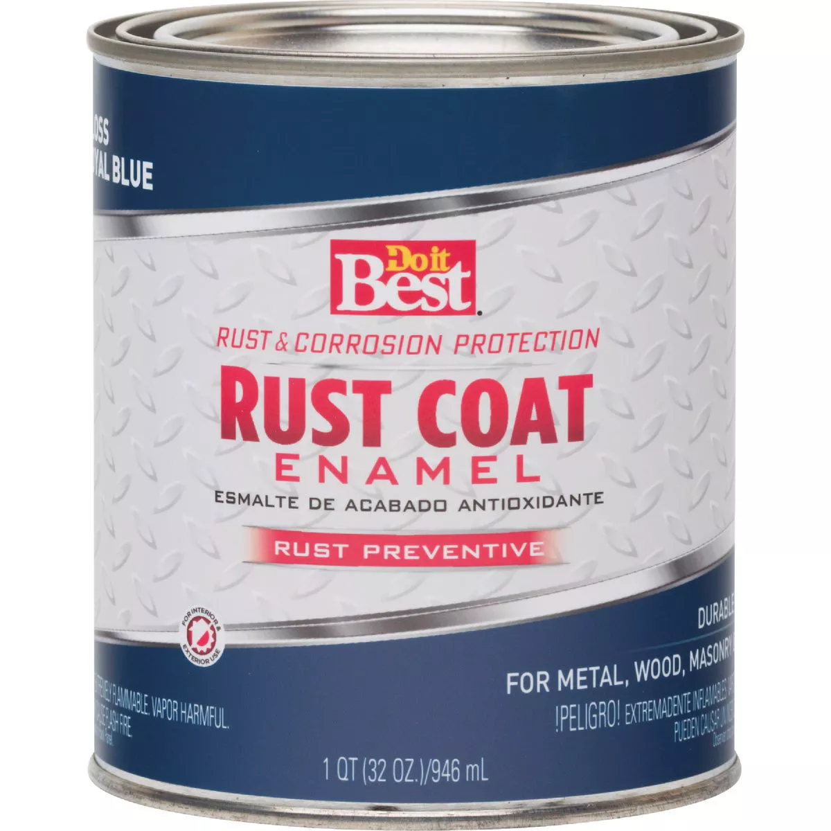 Do it Best Rust Coat Oil-Based Gloss Enamel, Royal Blue, 1 Qt. - photo 2