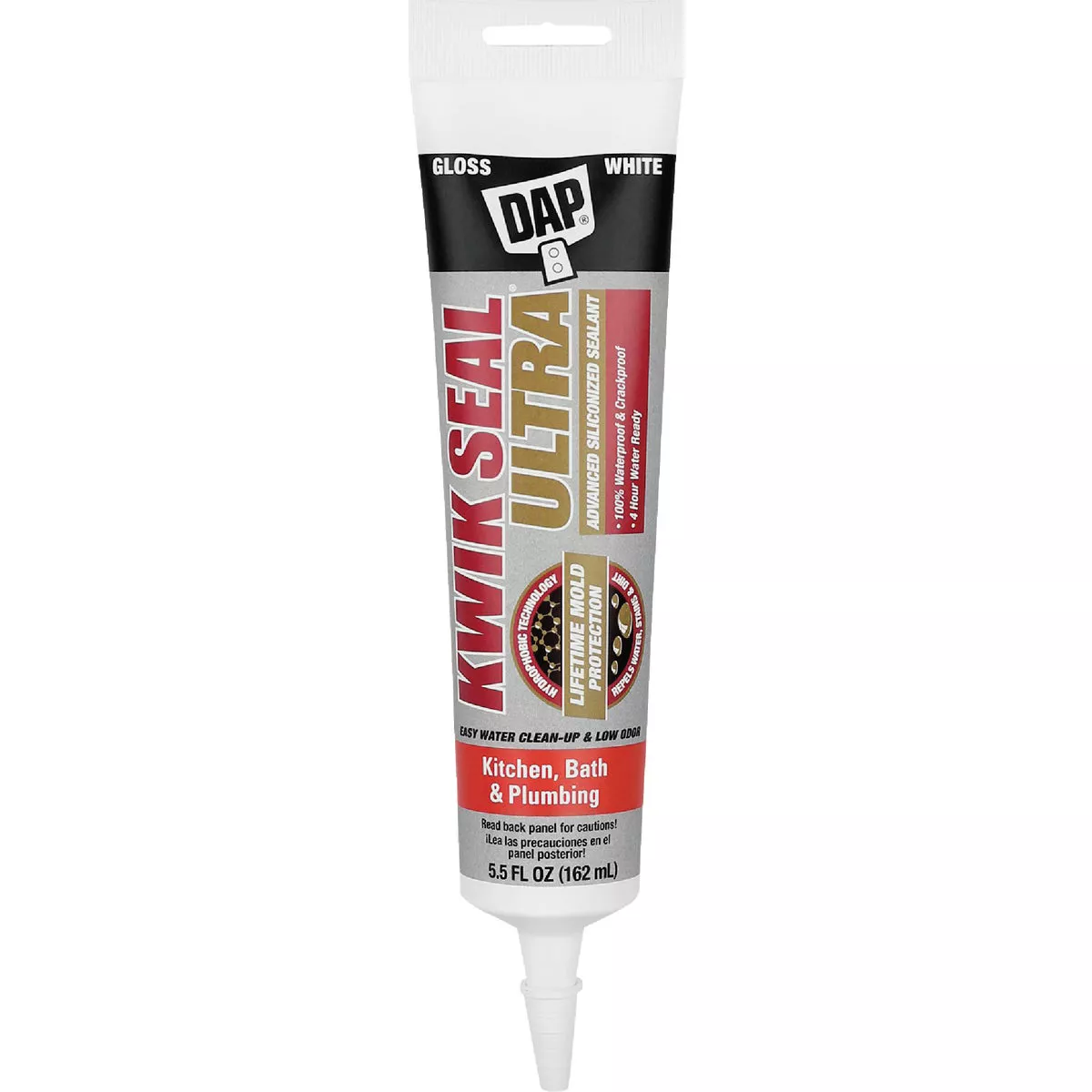 DAP KWIK SEAL ULTRA 5.5 Oz. White Siliconized Kitchen & Bath Sealant