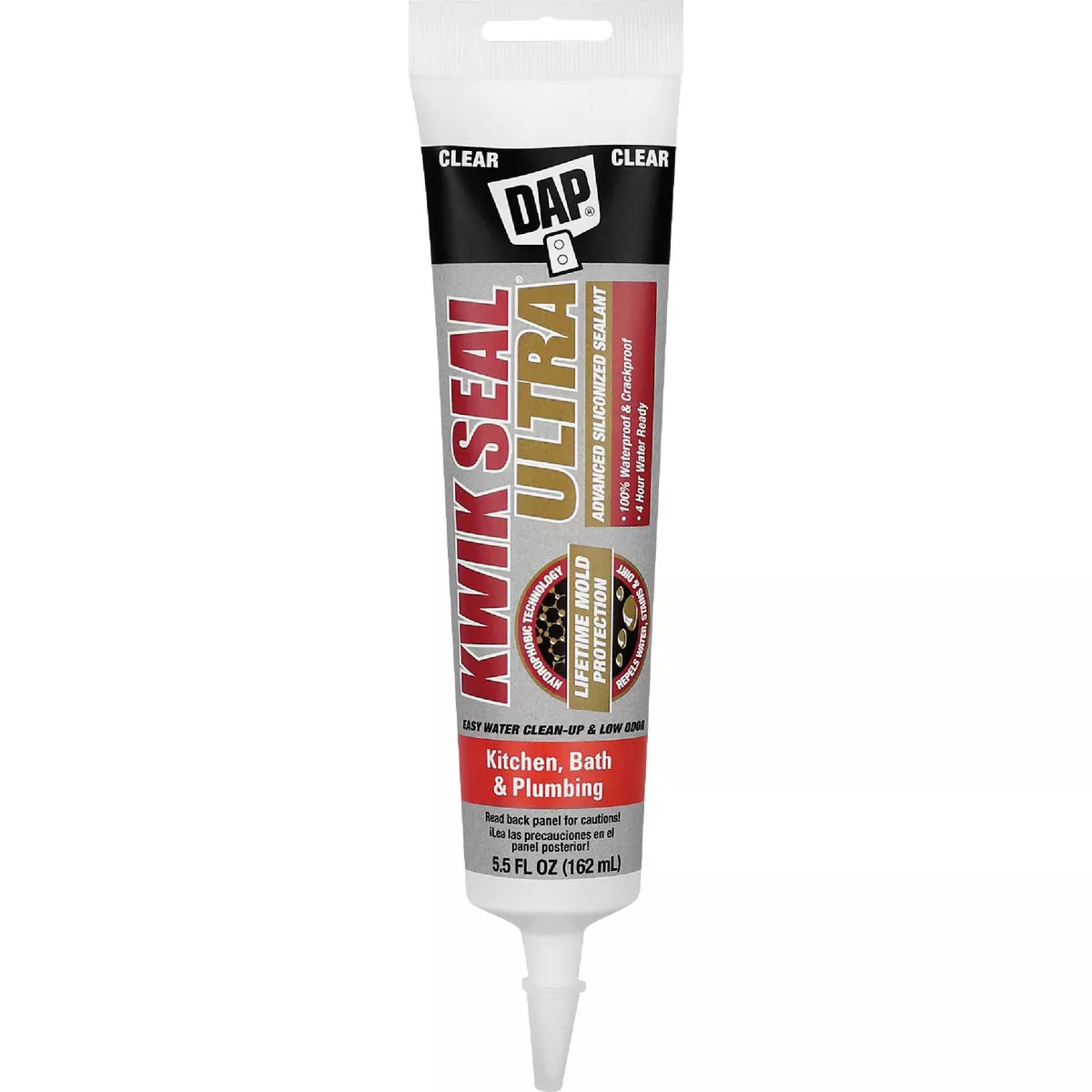 DAP KWIK SEAL ULTRA 5.5 Oz. Clear Siliconized Kitchen & Bath Sealant
