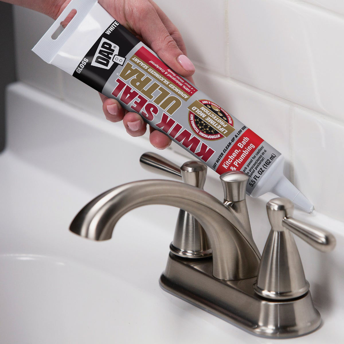 DAP KWIK SEAL ULTRA 5.5 Oz. Clear Siliconized Kitchen & Bath Sealant ...