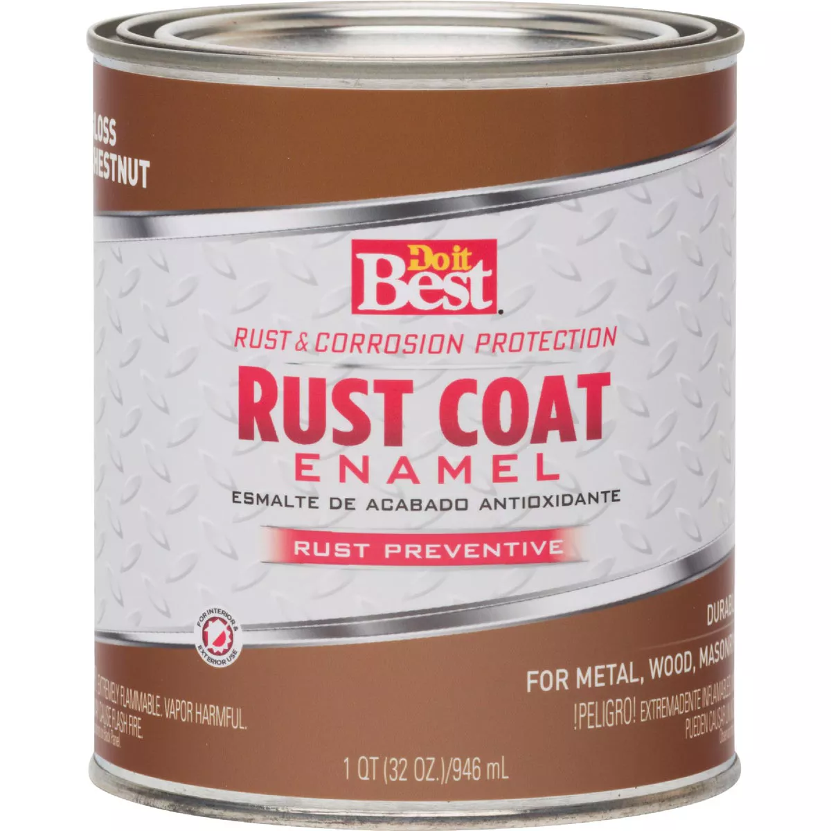 Do it Best Rust Coat Oil-Based Gloss Enamel, Chestnut, 1 Qt. - photo 2