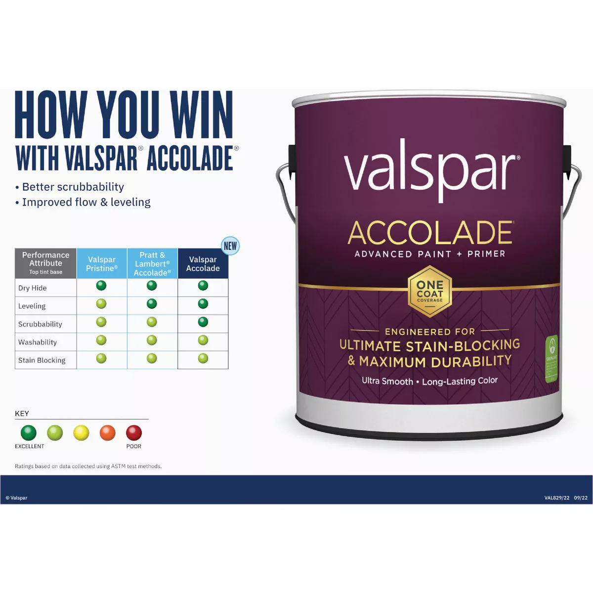 Valspar Accolade Super Premium 100% Acrylic Paint & Primer Satin Interior Wall Paint, Clear Base, 1 Qt. - photo 3