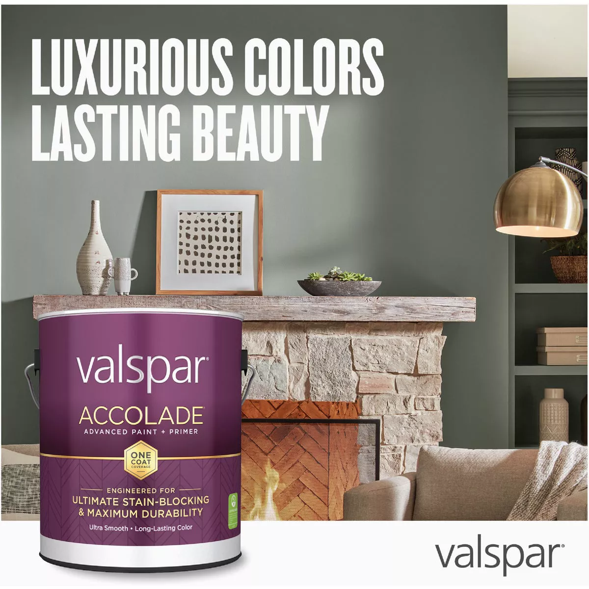 Valspar Accolade Super Premium 100% Acrylic Paint & Primer Satin Interior Wall Paint, Clear Base, 1 Qt. - photo 4
