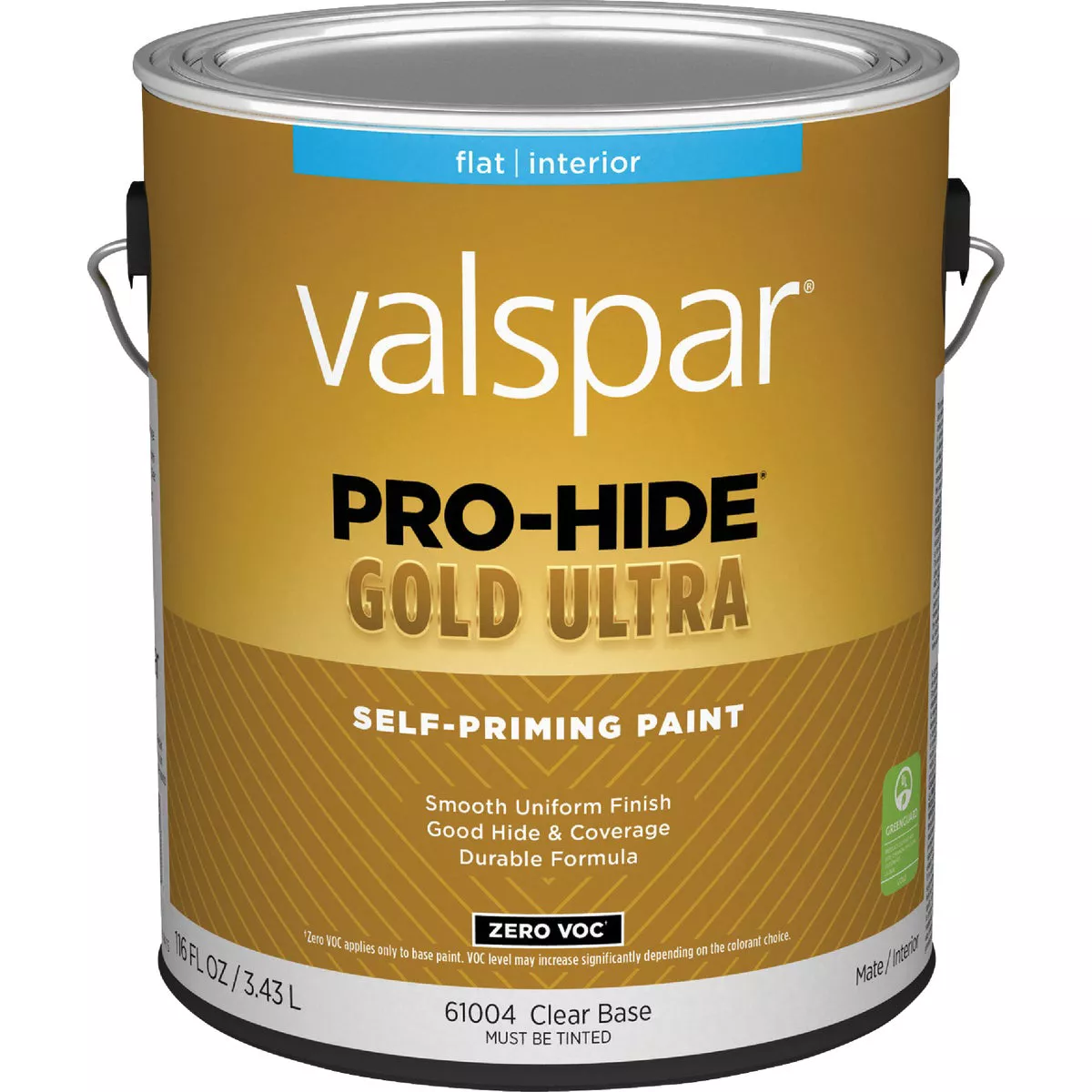 Valspar Pro-Hide Gold Ultra Zero VOC Latex Flat Interior Wall Paint, Clear Base, 1 Gal.