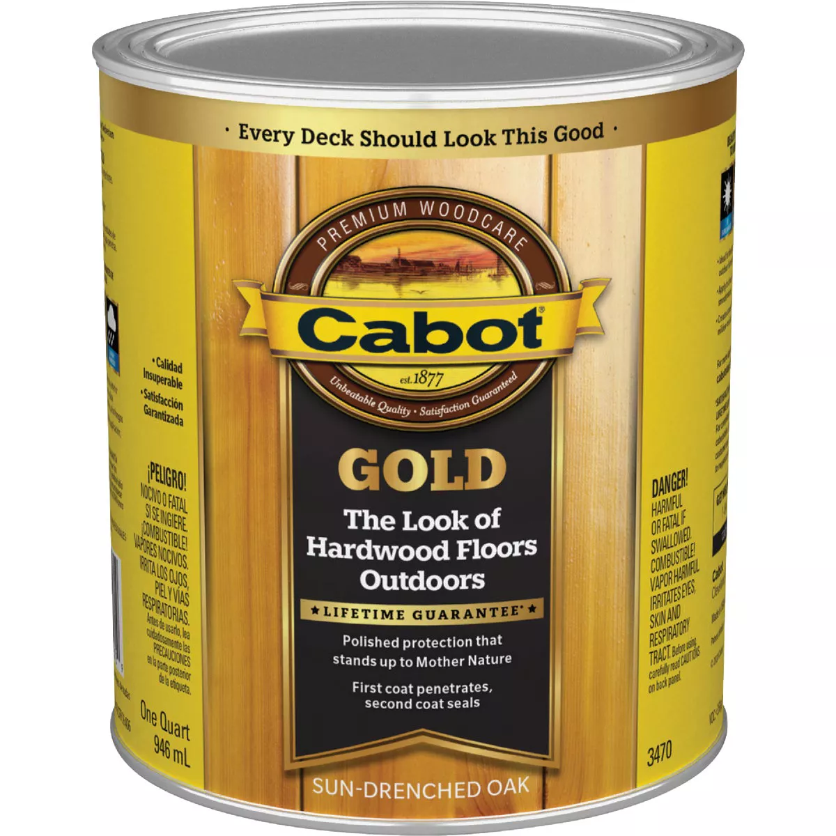 Cabot Gold Exterior Stain, 3470 Sun-Drenched Oak, 1 Qt. - photo 2