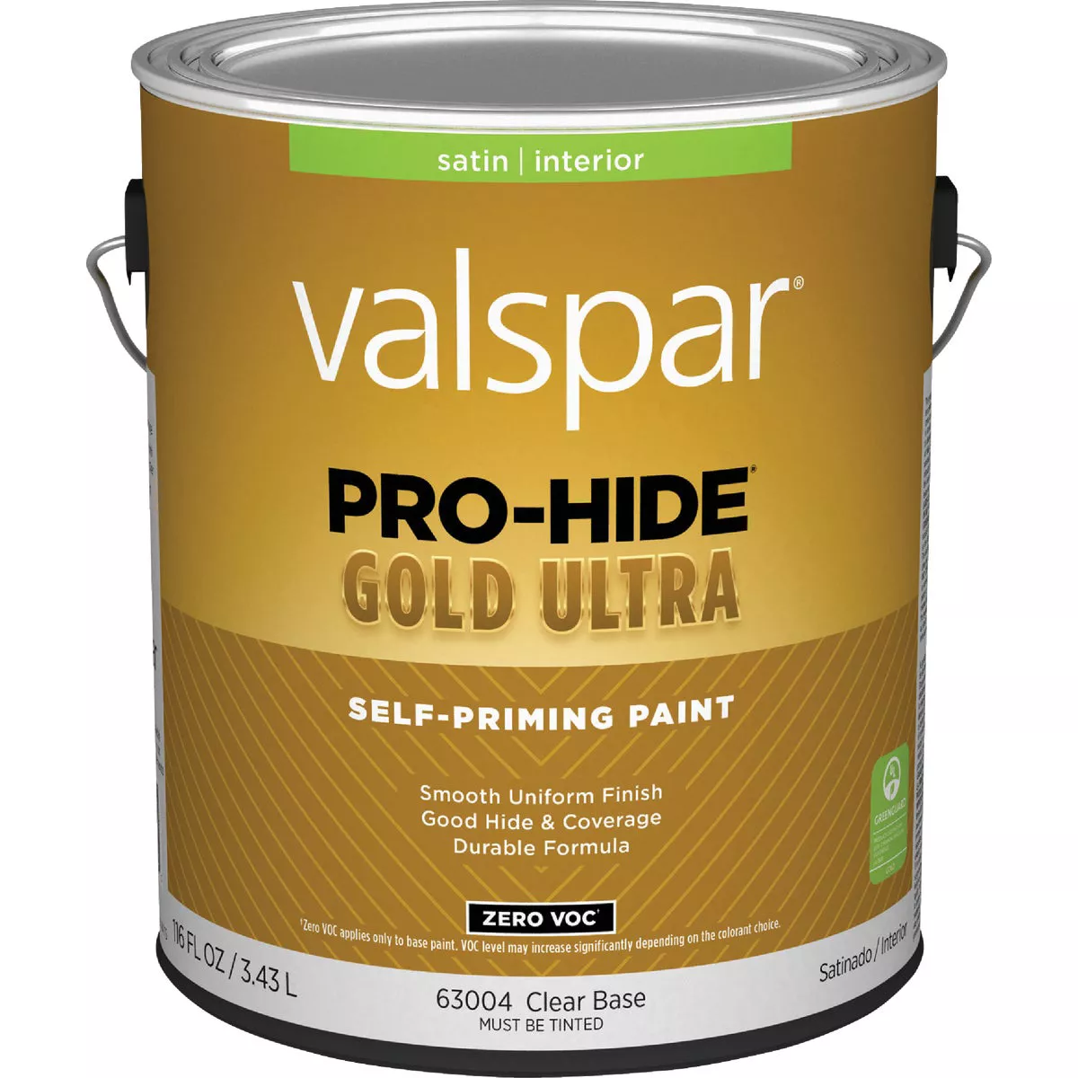 Valspar Pro-Hide Gold Ultra Zero VOC Latex Satin Interior Wall Paint, Clear Base, 1 Gal.