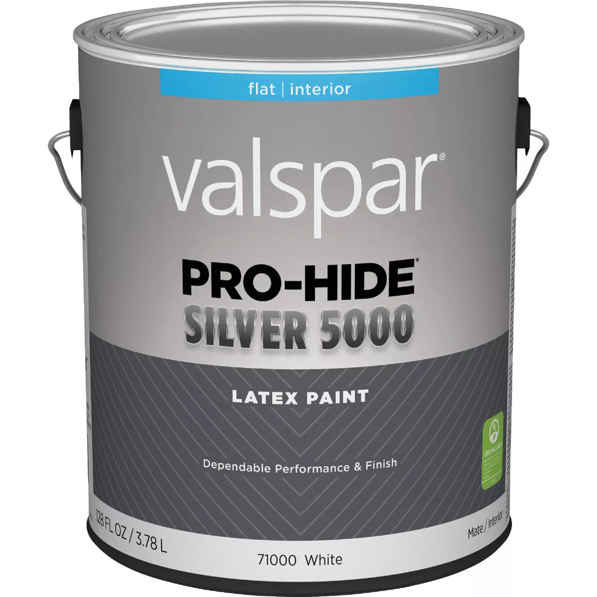 Valspar Pro-Hide Silver 5000 Latex Flat Interior Wall Paint, White Base, 1 Gal.