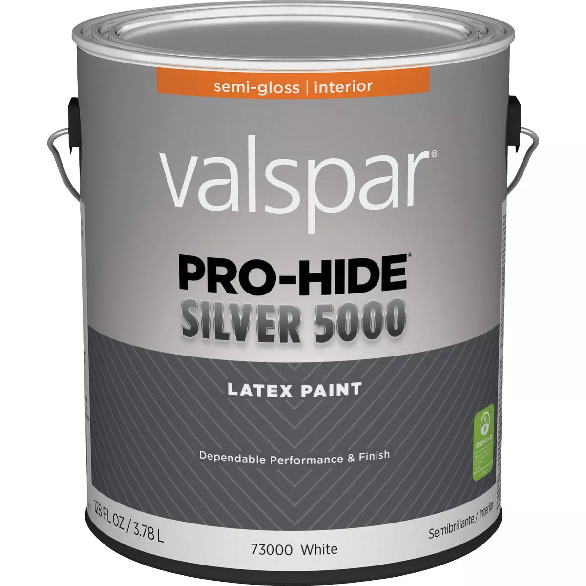 Valspar Pro-Hide Silver 5000 Latex Semi-Gloss Interior Wall Paint, White Base, 1 Gal.