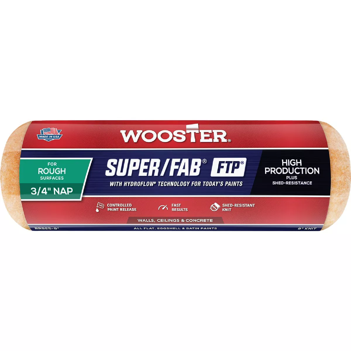 Wooster Super/Fab FTP 9 In. x 3/4 In. Knit Fabric Roller Cover