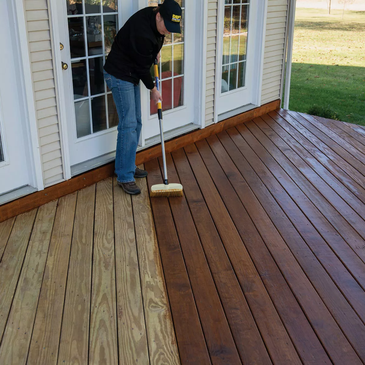 DEFY Extreme Semi-Transparent Exterior Wood Stain, Light Walnut, 5 Gal. - photo 6