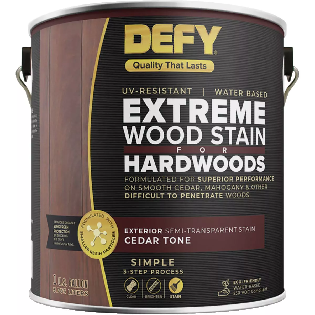 DEFY Semi-Transparent Deck Stain For Hardwoods, Cedar Tone, 1 Gal.