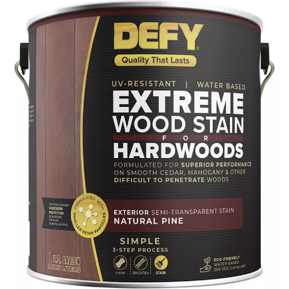 DEFY Semi-Transparent Deck Stain For Hardwoods, Natural Pine, 1 Gal.