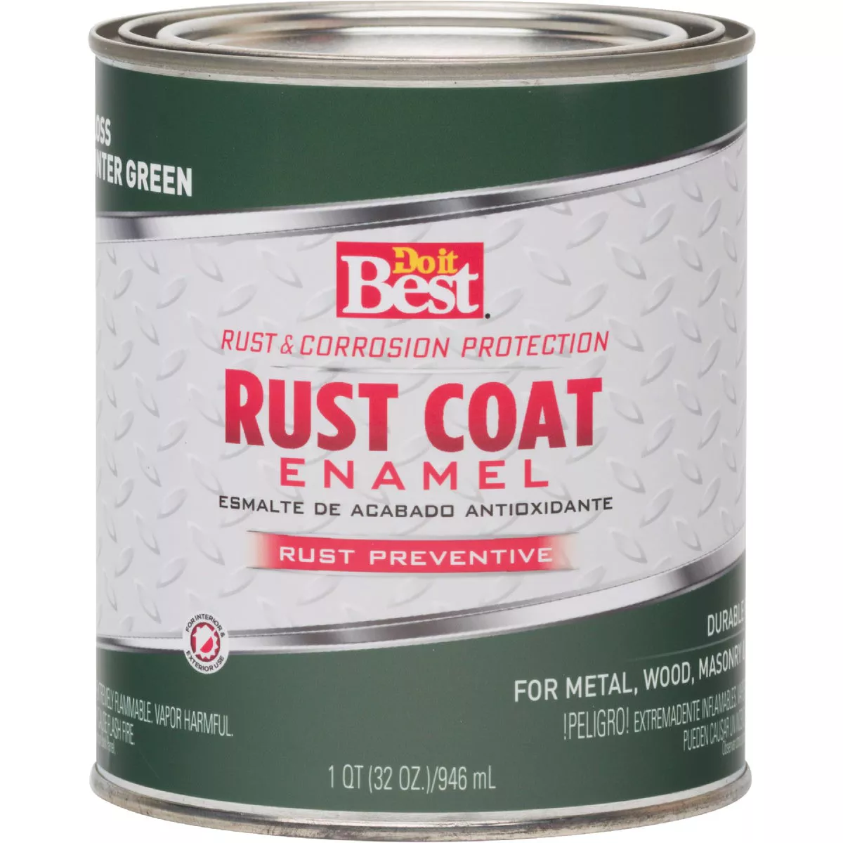 Do it Best Rust Coat Oil-Based Gloss Enamel, Hunter Green, 1 Qt. - photo 2