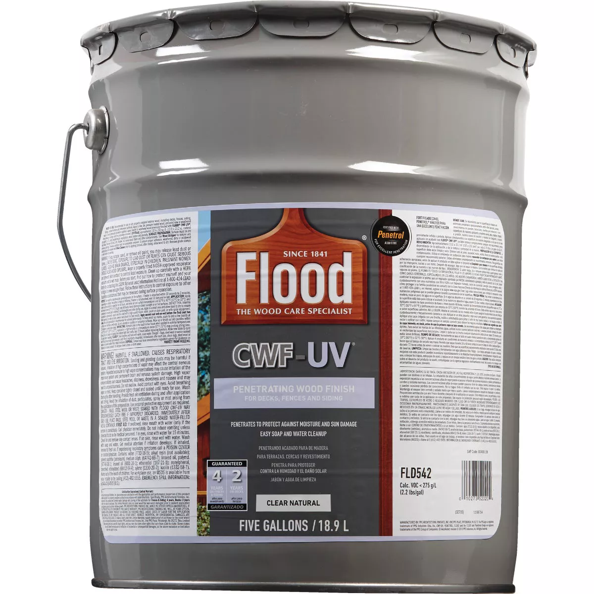 Flood CWF-UV Oil-Modified Fence Deck and Siding Wood Finish, Natural, 5 Gal. - photo 2