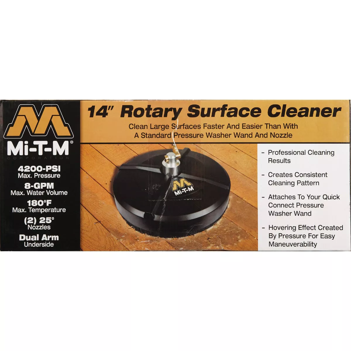 Mi-T-M 14 In. Rotary Surface Cleaner for Gas Pressure Washer with Quick Connect Plug - photo 2