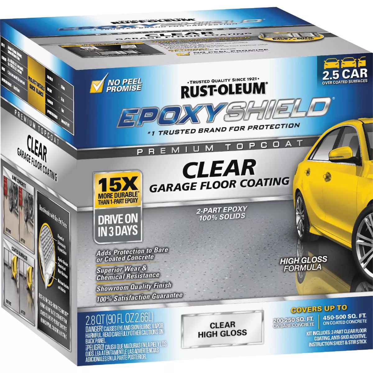Rust-Oleum EpoxyShield Clear Finish Floor Coating Kit, Clear, 2.8 Qt. - photo 2