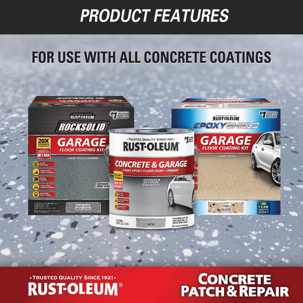 Rust-Oleum Concrete Patch & Repair Kit, Gray, 24 Oz. | Do it Best
