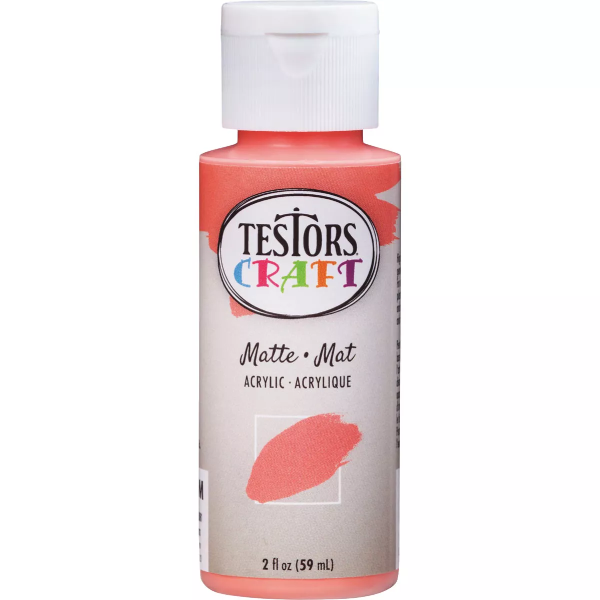 Testors 2 Oz. Acrylic Matte Craft Paint, Coral Cove - photo 2