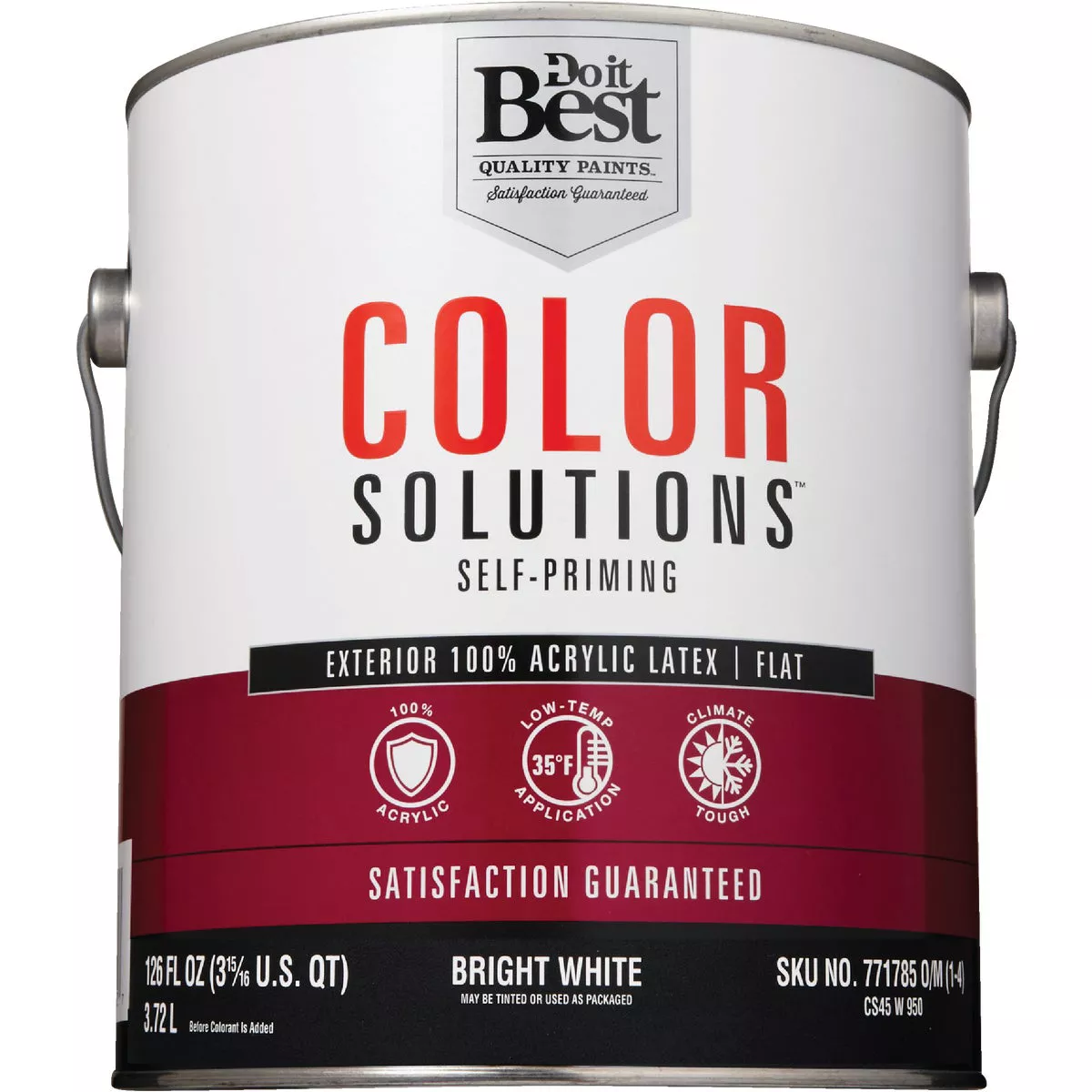 Do it Best Color Solutions 100% Acrylic Latex Self-Priming Flat Exterior House Paint, Bright White, 1 Gal. - photo 2
