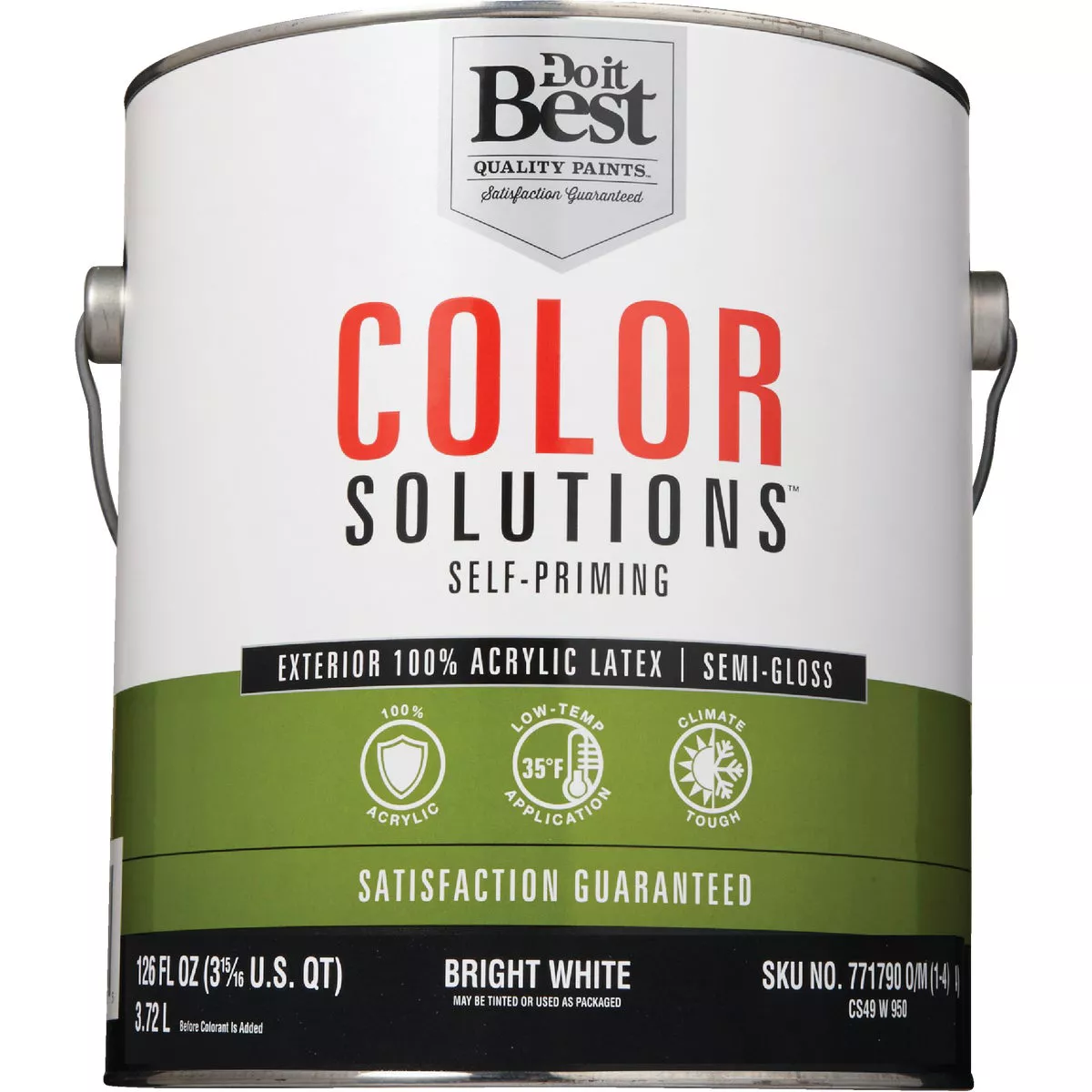 Do it Best Color Solutions 100% Acrylic Latex Self-Priming Semi-Gloss Exterior House Paint, Bright White, 1 Gal. - photo 2
