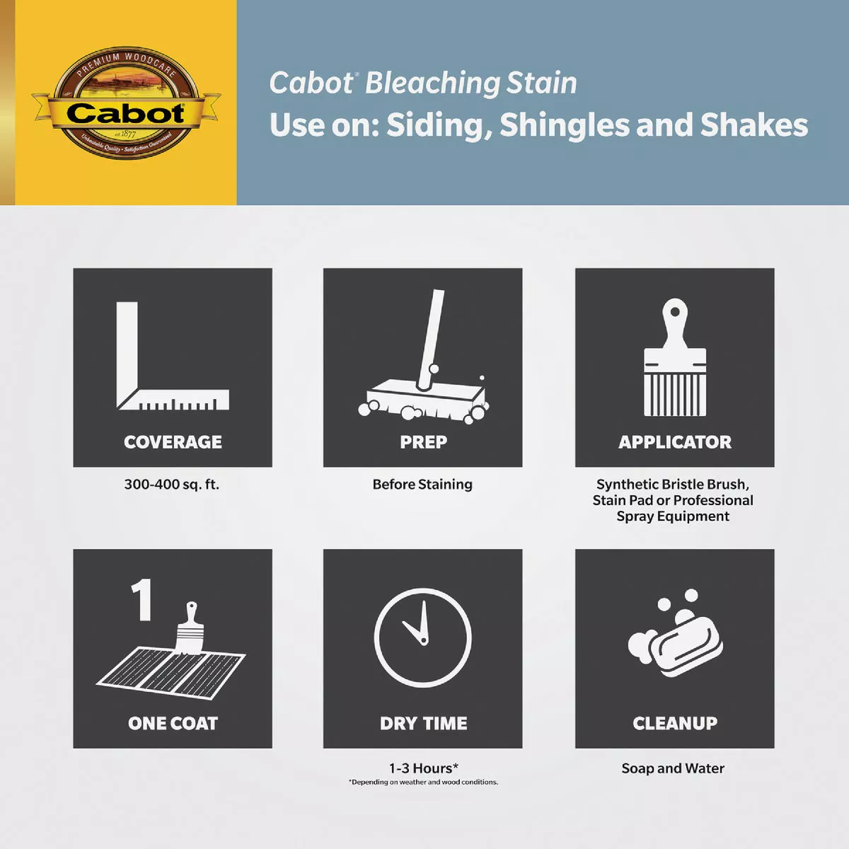 Cabot Weathered Look Exterior Bleaching Stain, 10241 Natural Driftwood Gray, 1 Gal. - photo 6