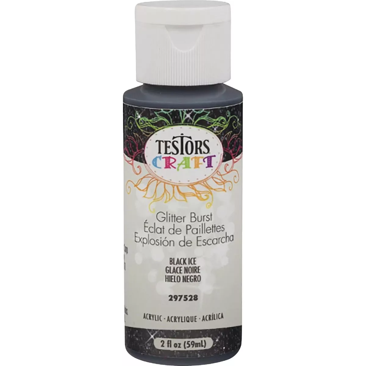 Testors 2 Oz. Acrylic Glitter Craft Paint, Black Ice - photo 2