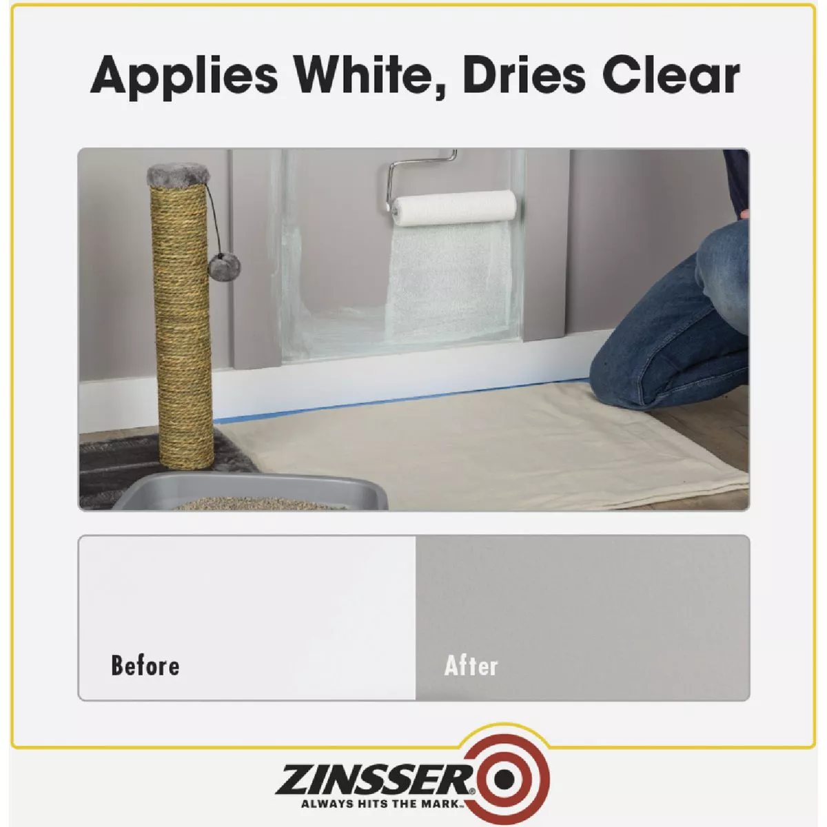 Zinsser Odor Killing Water-Based Interior Primer, White To Clear, 1 Gal. - photo 6