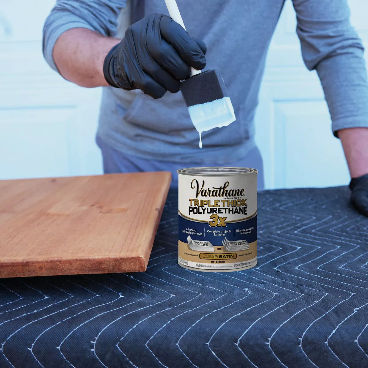 Varathane Satin Triple Thick Interior Polyurethane, 1 Qt. - photo 3