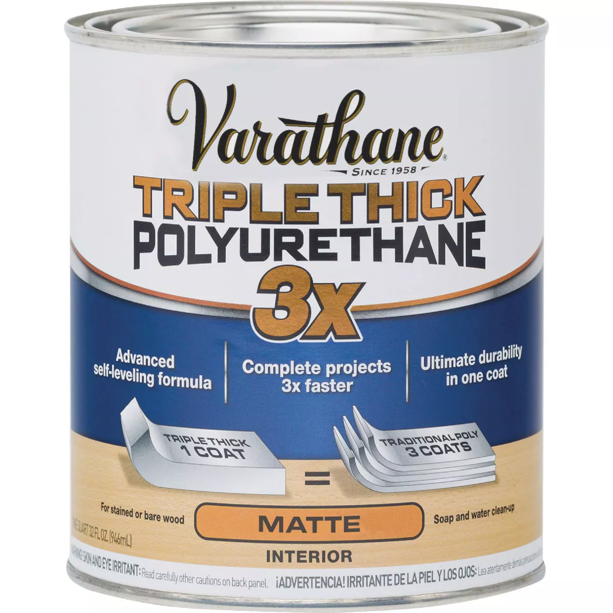 Varathane Matte Triple Thick Interior Polyurethane, 1 Qt. - photo 3