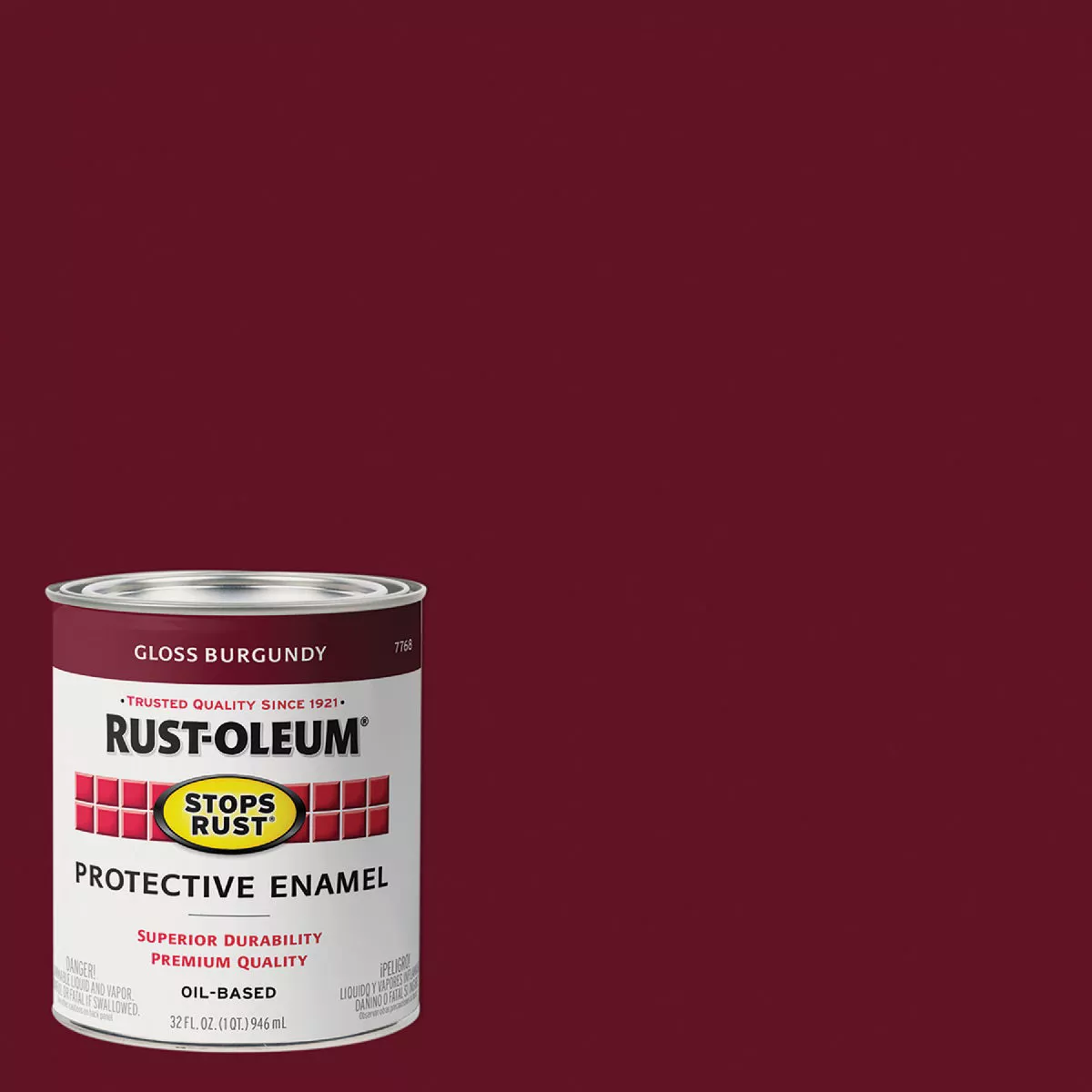 Rust-Oleum Professional Oil Based Gloss Protective Rust Control Enamel, Burgundy, 1 Qt.