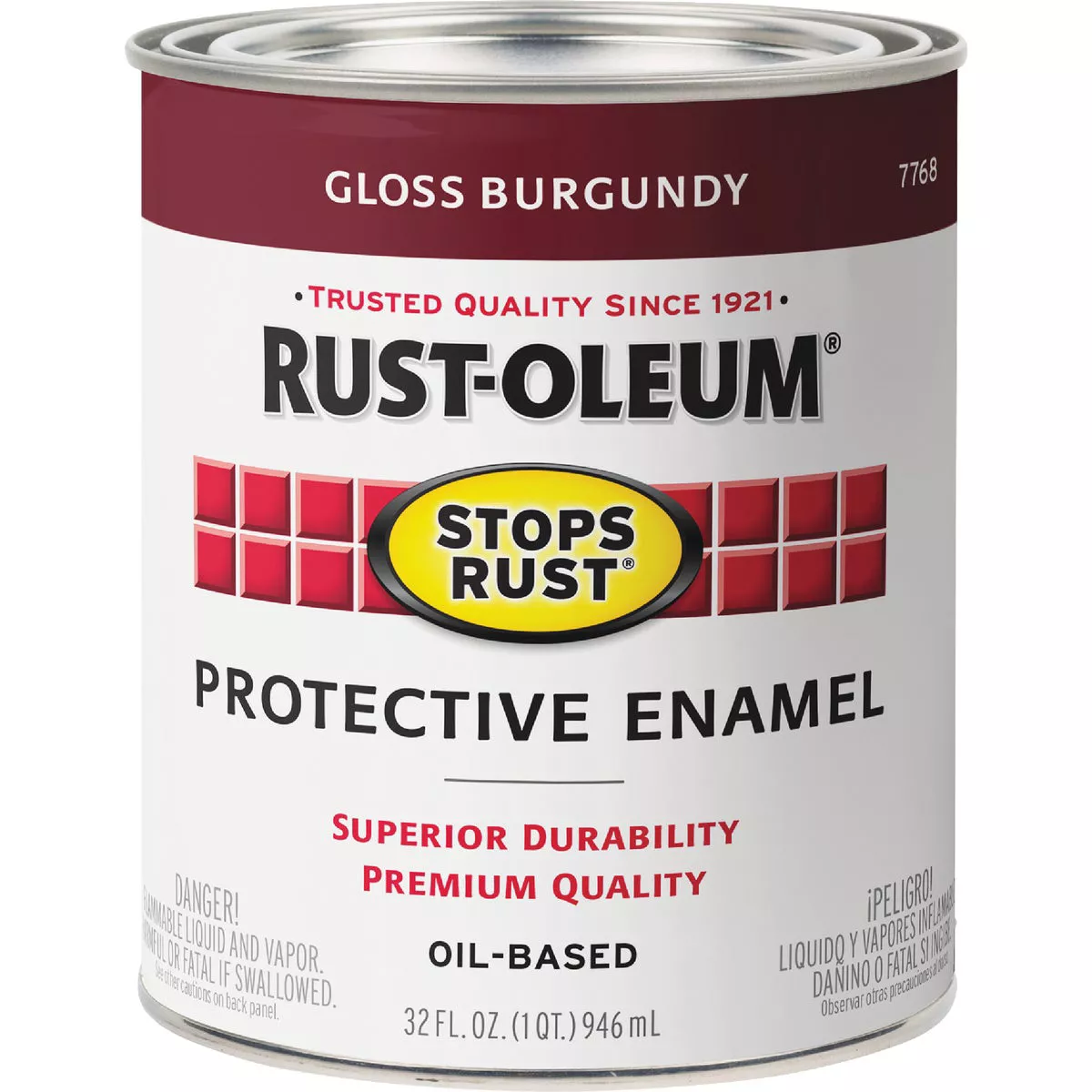Rust-Oleum Professional Oil Based Gloss Protective Rust Control Enamel, Burgundy, 1 Qt. - photo 2