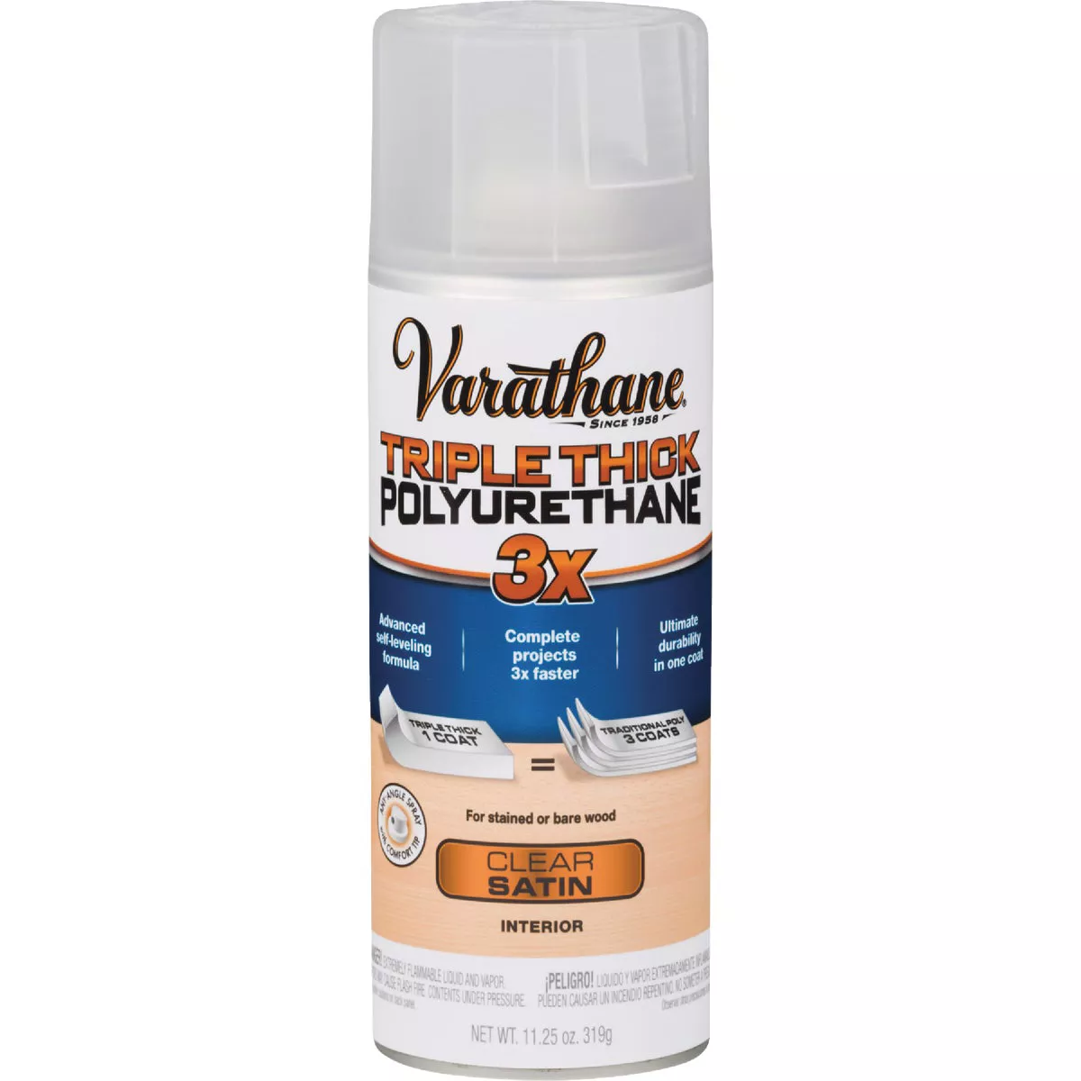 Varathane Triple Thick Satin Clear Spray Polyurethane, 11.25 Oz. - photo 2