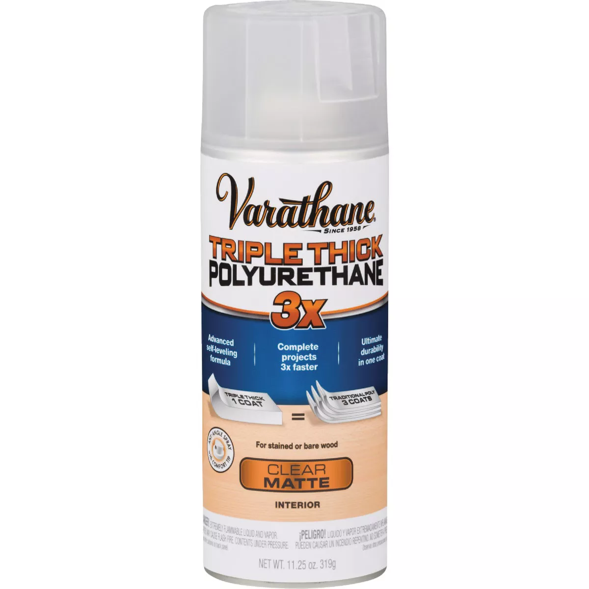 Varathane Triple Thick Matte Clear Spray Polyurethane, 11.25 Oz. - photo 2