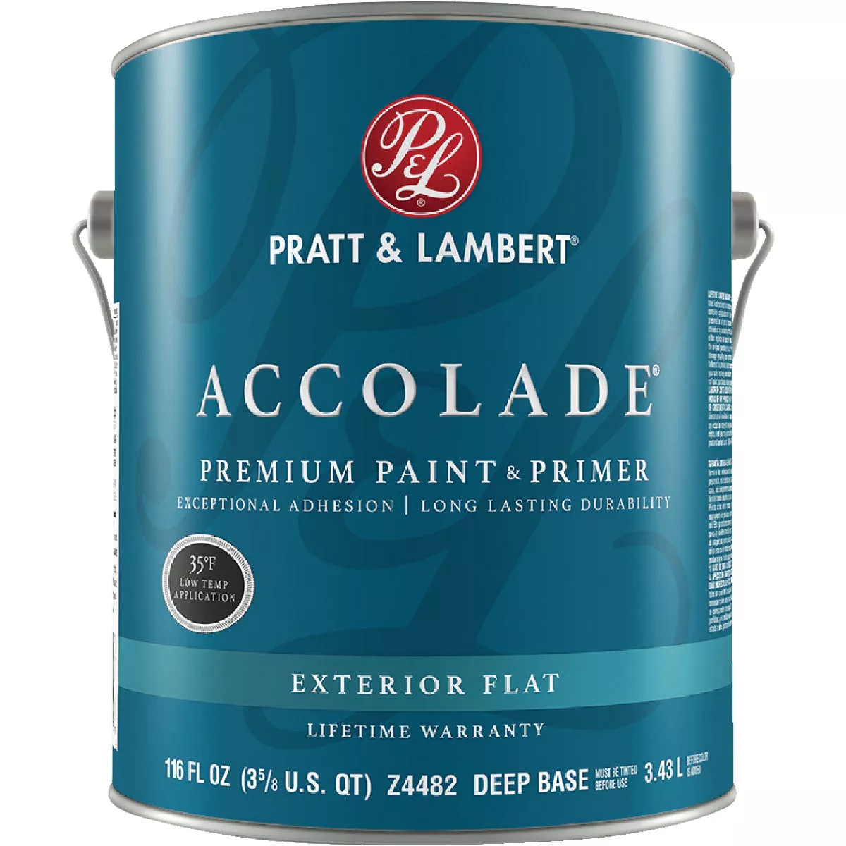 Pratt & Lambert Accolade 100% Acrylic Paint & Primer Flat Exterior House Paint, Deep Base, 1 Gal.