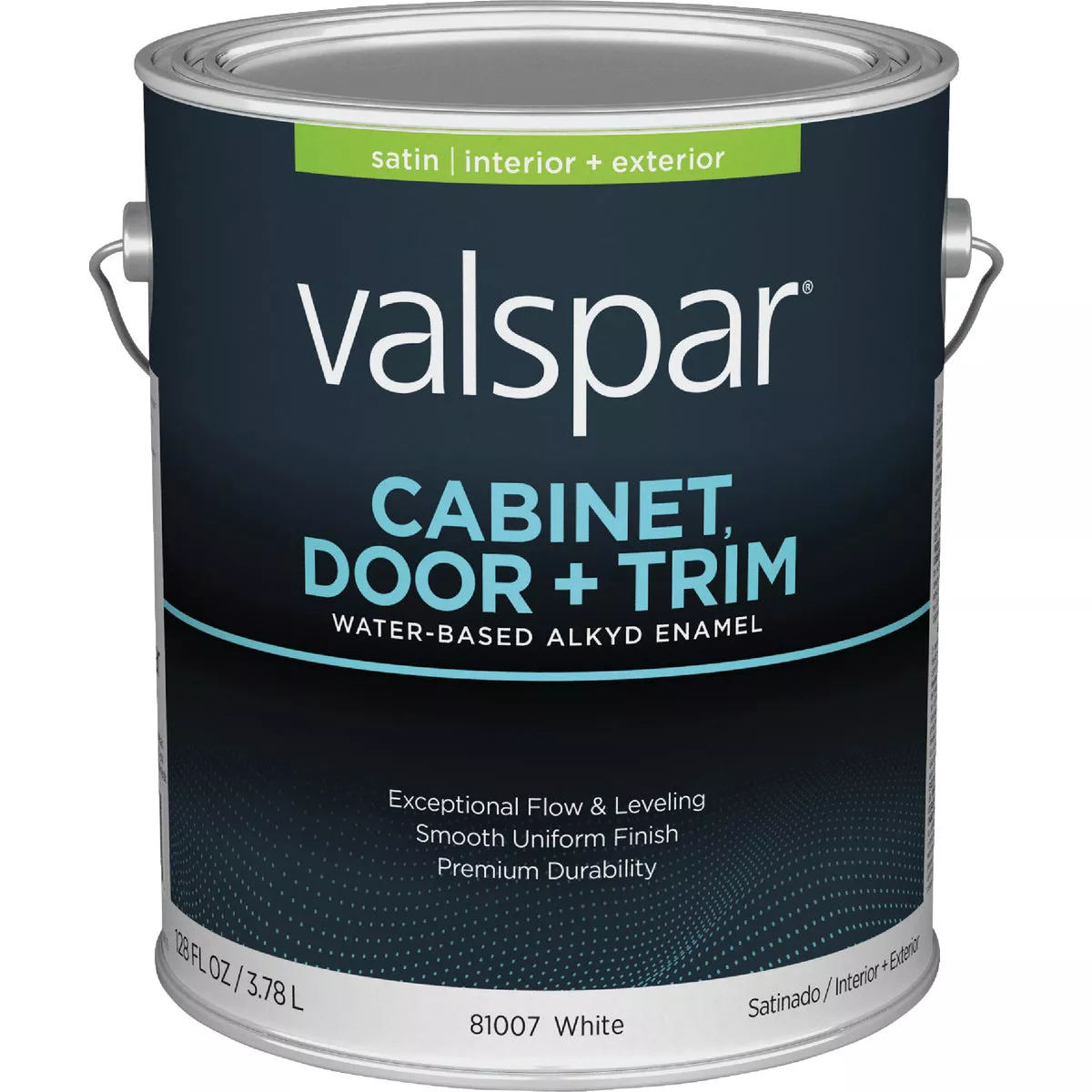 Valspar Cabinet Door & Trim Waterborne Alkyd Satin Interior/Exterior Enamel, Clear Base, 1 Gal.