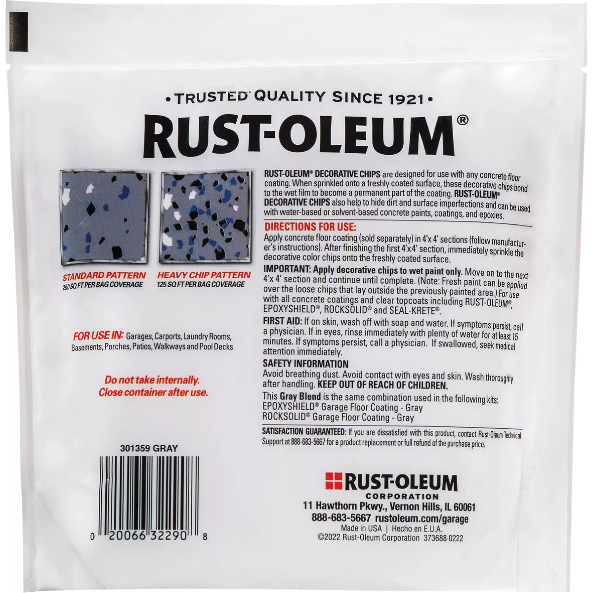 Rust-Oleum Color Chip Concrete Coating, 1 Lb., Gray - photo 2