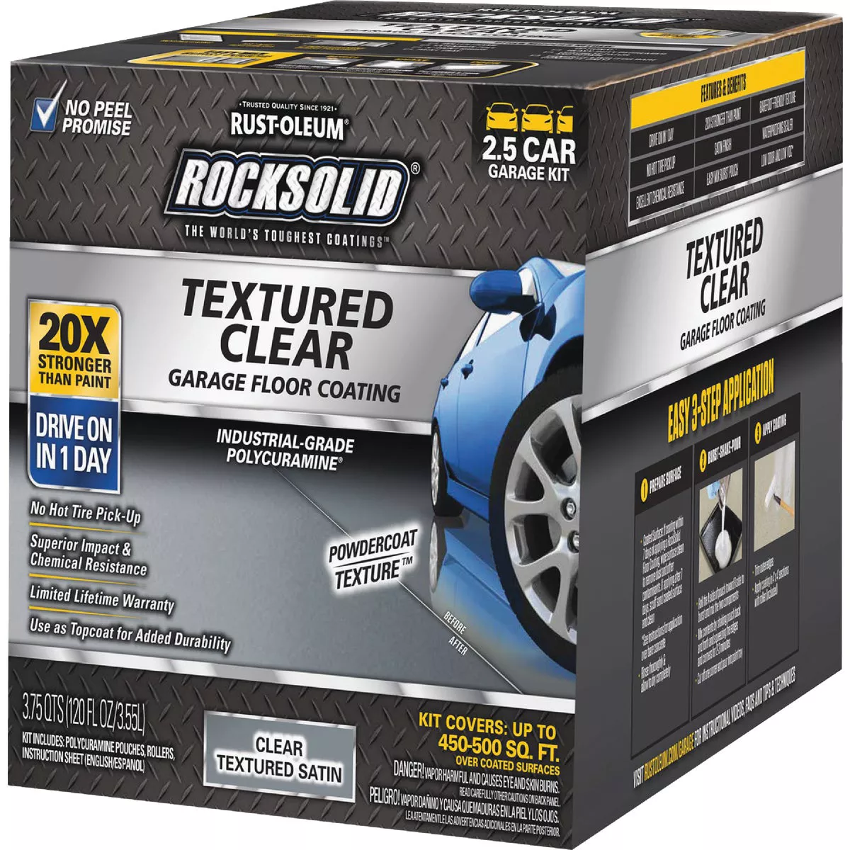 Rust-Oleum RockSolid Textured Topcoat Floor Coating Kit, Clear, 120 Oz. - photo 2
