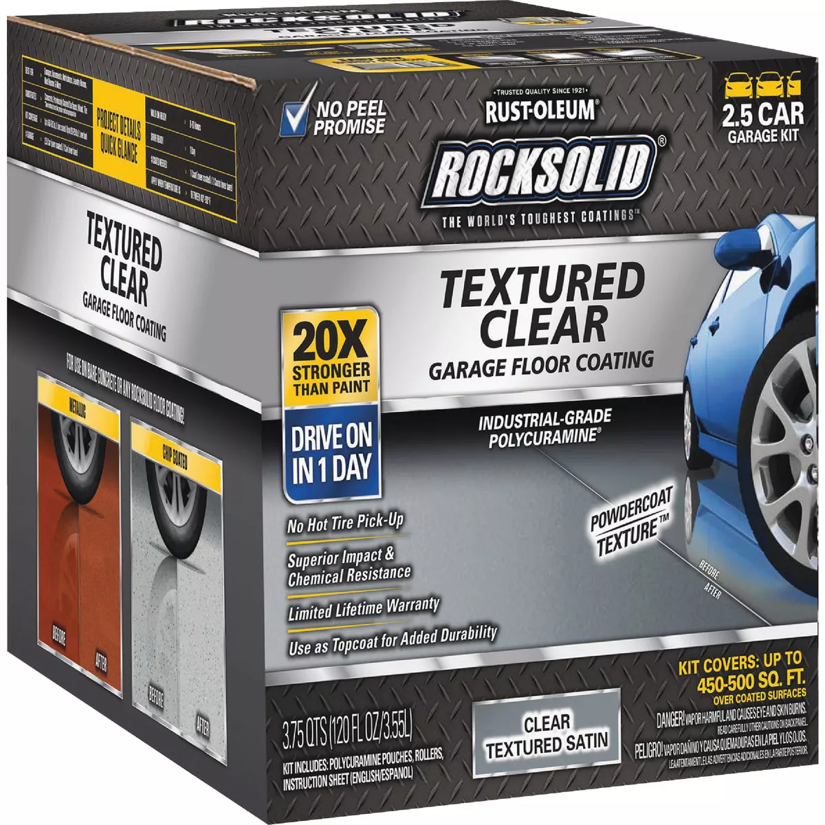 Rust-Oleum RockSolid Textured Topcoat Floor Coating Kit, Clear, 120 Oz. - photo 3