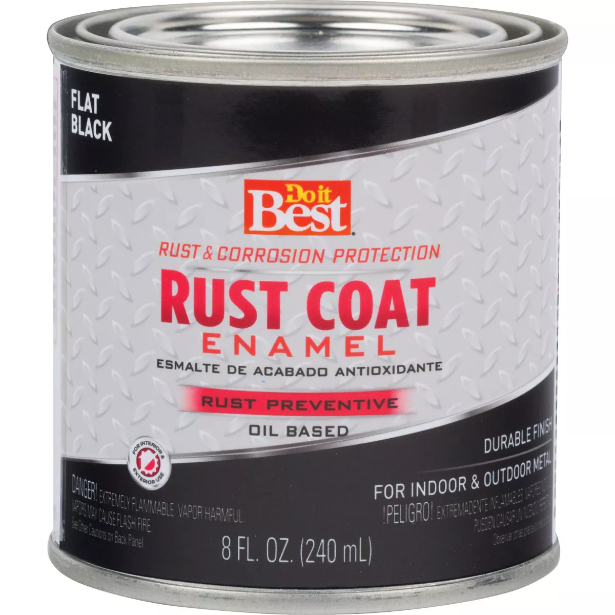 Do it Best Rust Coat Oil-Based Flat Enamel, Black, 1/2 Pt.